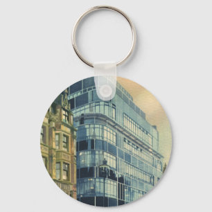 Vintage Daily Express Building on Fleet Street Key Ring