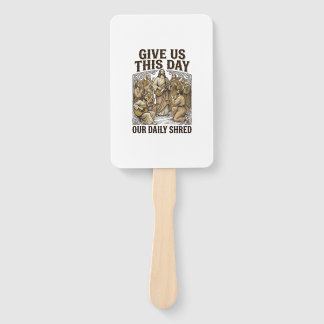 Vintage Daily Shred Religious Guitar Vector Hand Fan
