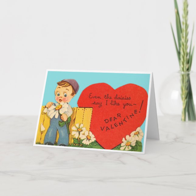 Vintage Daisies Holiday Card (Front)