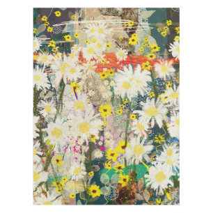 Vintage Daisies - Nature Inspired Floral Art -  Tablecloth