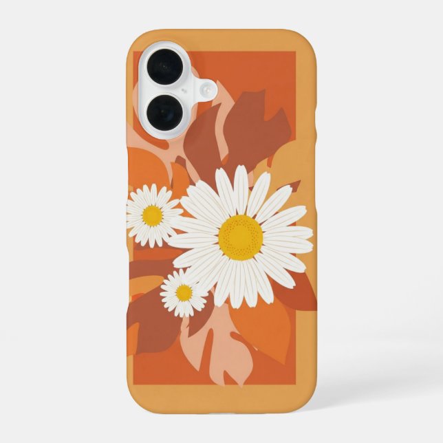 Vintage Daisies on Block iPhone 16 Case (Back)