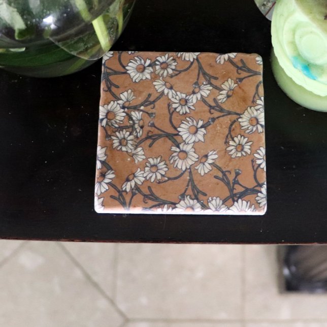 Vintage Daisies Stone Coaster (Creator Uploaded)