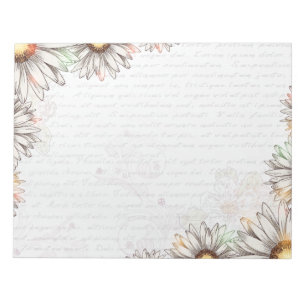 Vintage Daisies & Writing Notepad
