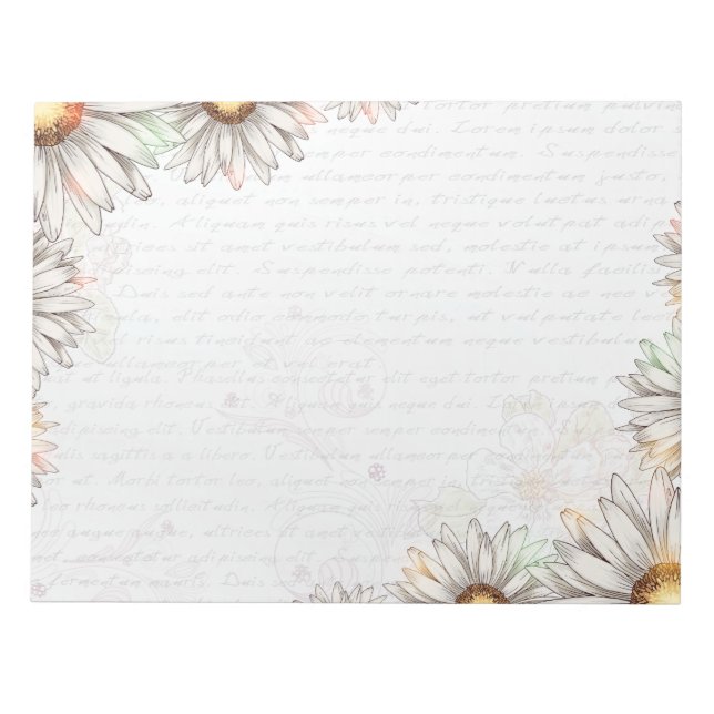 Vintage Daisies & Writing Notepad (Front)