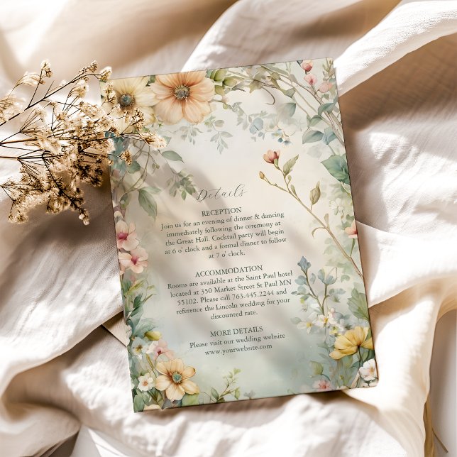 Vintage Daisy Art Nouveau Mucha Wedding Enclosure Card (Creator Uploaded)