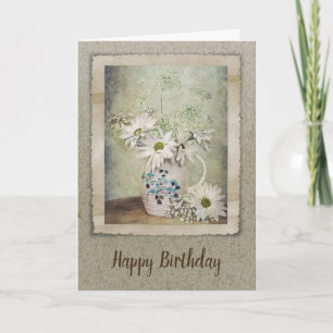 Vintage Daisy Birthday Bouquet  Card