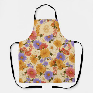 Vintage Daisy Floral Pattern (2) Apron
