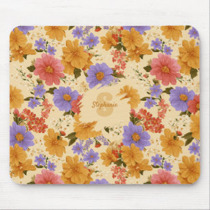 Vintage Daisy Floral Pattern (2) Mouse Pad