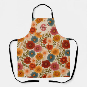Vintage Daisy Floral Pattern Apron