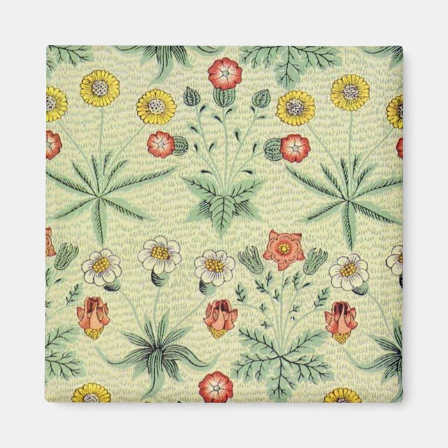 Vintage Daisy Floral Pattern Designer Wallpaper Magnet (Front)