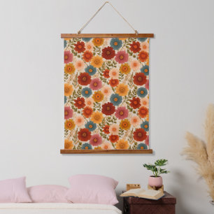 Vintage Daisy Floral Pattern Hanging Tapestry