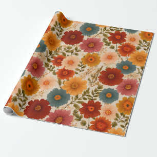 Vintage Daisy Floral Pattern Wrapping Paper