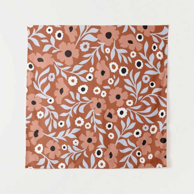 Vintage daisy flowers: abstract background. tapestry (Front)