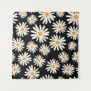 Vintage Daisy flowers seamless vintage pattern. Di Tapestry