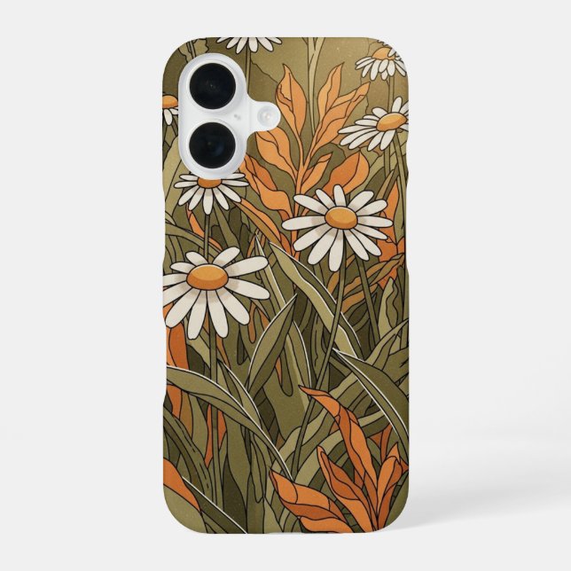 Vintage Daisy Garden iPhone 16 Case (Back)