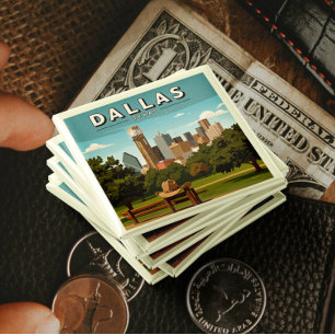 Vintage Dallas Texas 15 Cm Square Badge