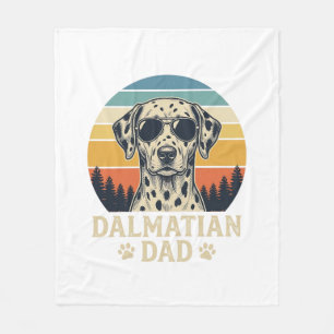 Vintage Dalmatian Dad Dog Lover Design_1 Fleece Blanket