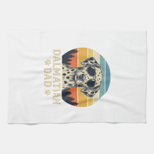 Vintage Dalmatian Dad Dog Lover Design_1 Tea Towel