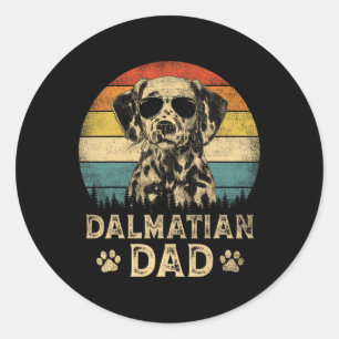 Vintage Dalmatian Dad Dog Lovers Father#39;s Day T Classic Round Sticker