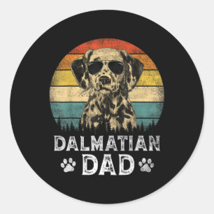 Vintage Dalmatian Dad Dog Lovers Father&# s Day T Classic Round Sticker