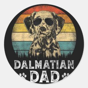 Vintage Dalmatian Dad Dog Lovers Father&#; s Day T Classic Round Sticker