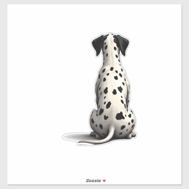 Vintage Dalmatian Dog From Behind Illustration Min (Sheet)