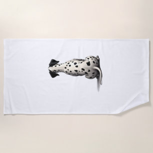 Vintage Dalmatian Dog From Behind Illustration Min Beach Towel