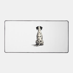 Vintage Dalmatian Dog From Behind Illustration Min Desk Mat