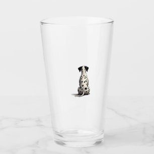 Vintage Dalmatian Dog From Behind Illustration Min Glass