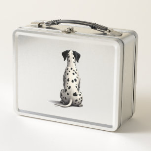 Vintage Dalmatian Dog From Behind Illustration Min Metal Lunch Box