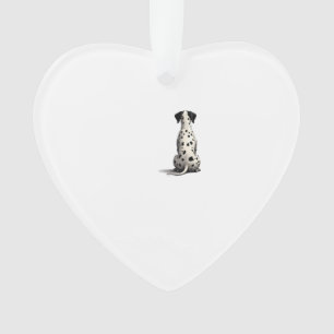 Vintage Dalmatian Dog From Behind Illustration Min Ornament