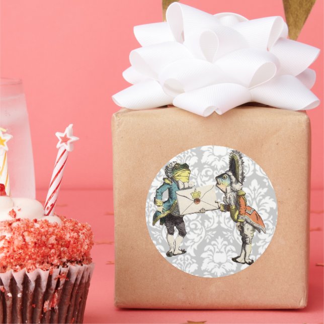 Vintage Damask Alice In Wonderland STICKER (Party)