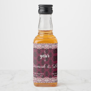 Vintage Damask and Lace Logo Perfume Liquor Bottle Label