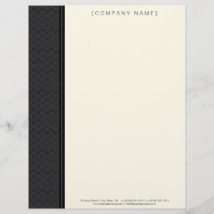 Vintage Damask Black Customised Letterhead