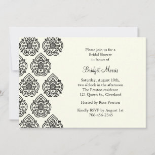 Vintage Damask Bridal Shower Invitation