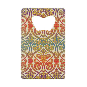Vintage Damask Contour Wallpaper - blue violet red