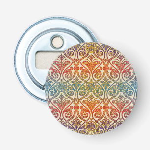 Vintage Damask Contour Wallpaper - blue violet red Bottle Opener