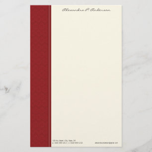 Vintage Damask Customised Red Designer Stationery