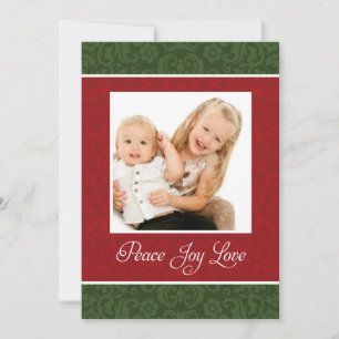 Vintage Damask Double Sided Holiday Photo Card