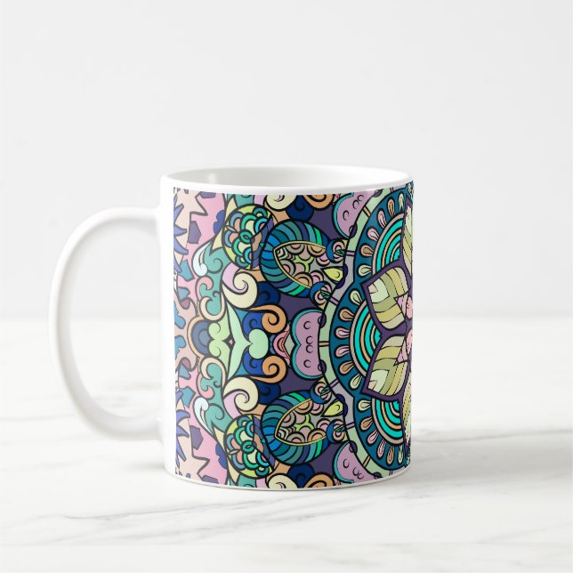 Vintage Damask: Elegant Seamless Pattern Coffee Mug (Left)