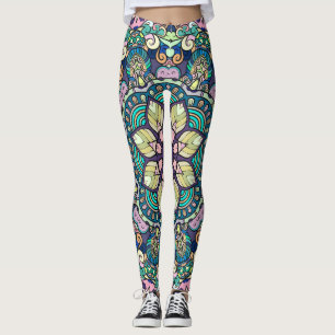 Vintage Damask: Elegant Seamless Pattern Leggings