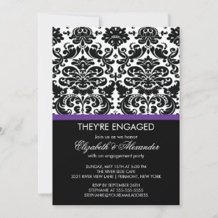 Vintage Damask Engagement Party Invitation
