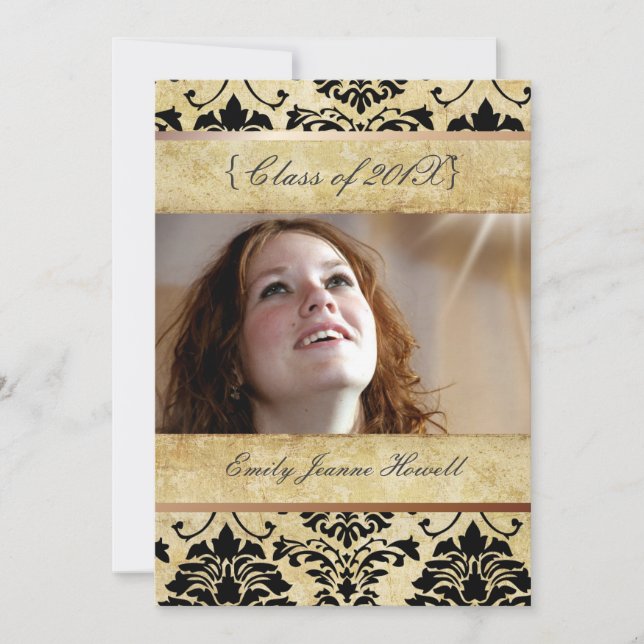Vintage Damask/Graduations Party Invitations (Front)