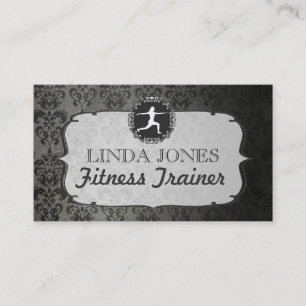 Vintage Damask Gym Yoga Fitness Trainer Cards