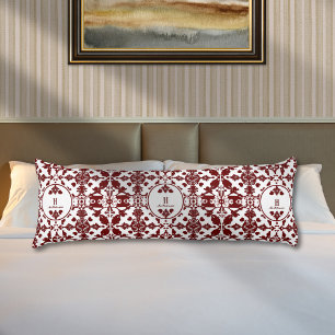 Vintage Damask Monogram Body Cushion