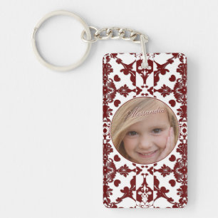 Vintage Damask Monogram Key Ring