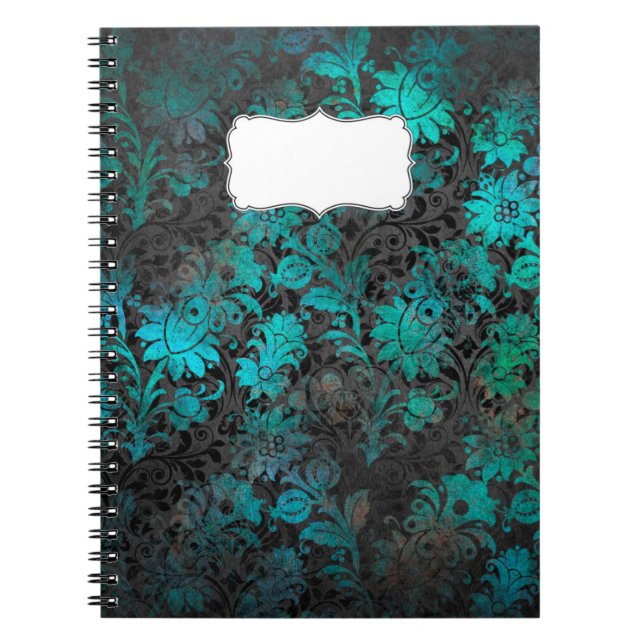 Vintage Damask Notebook, Elegant Floral Journal (Front)