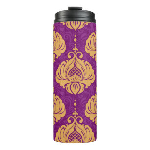 Vintage damask ornamental seamless pattern thermal tumbler