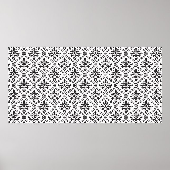 Vintage damask pattern seamless design.  poster (Front)