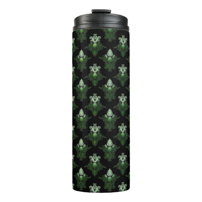 Vintage Damask Pattern Thermal Tumbler (Front)